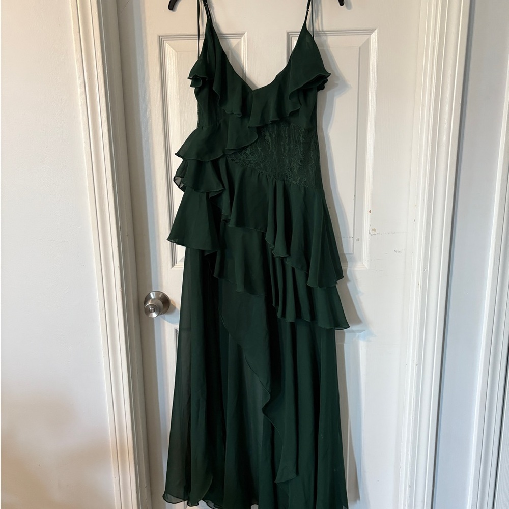 Green Ruffled Dress - Picture 3 of 9